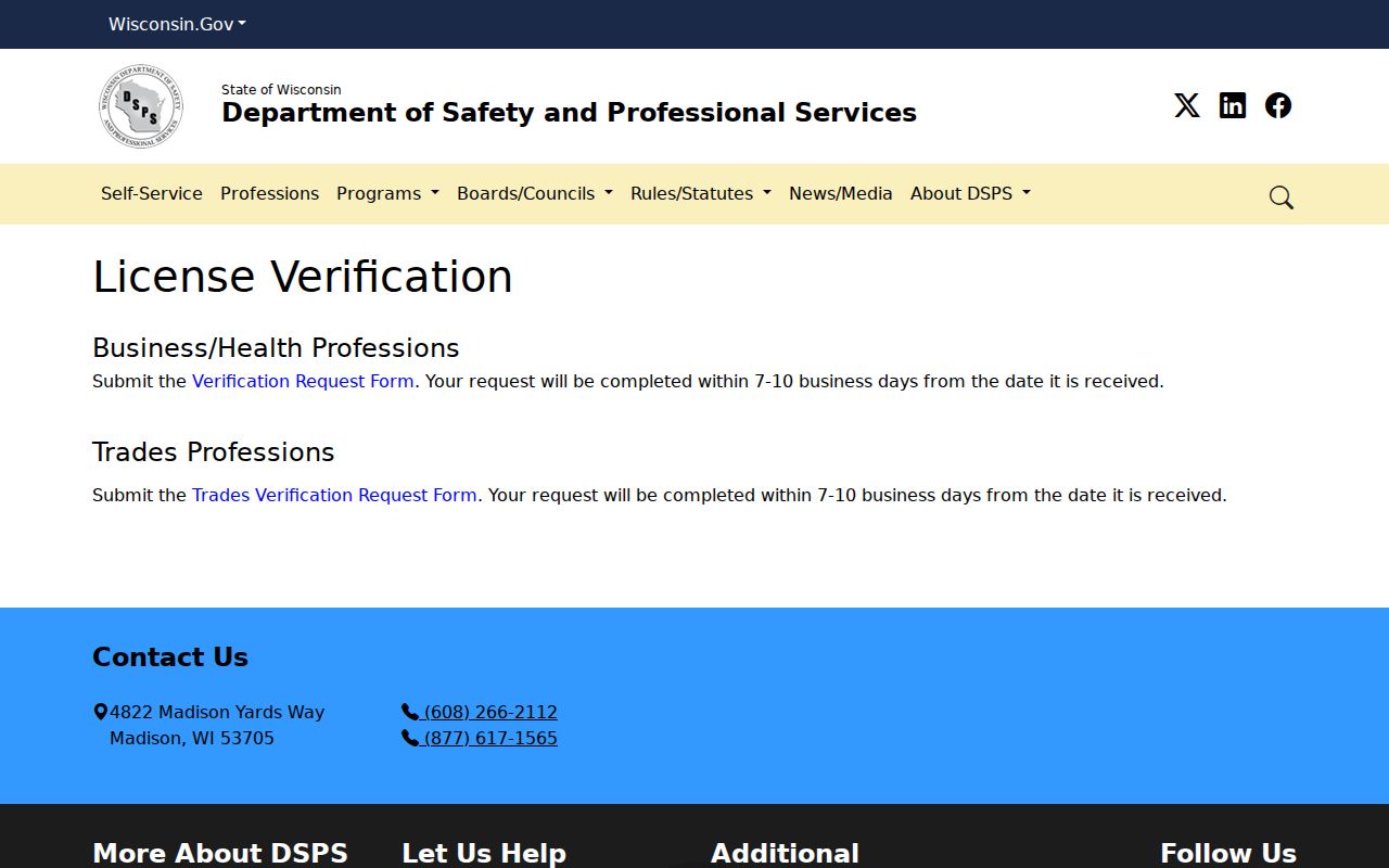 Wisconsin license portal for Germantown resident verification