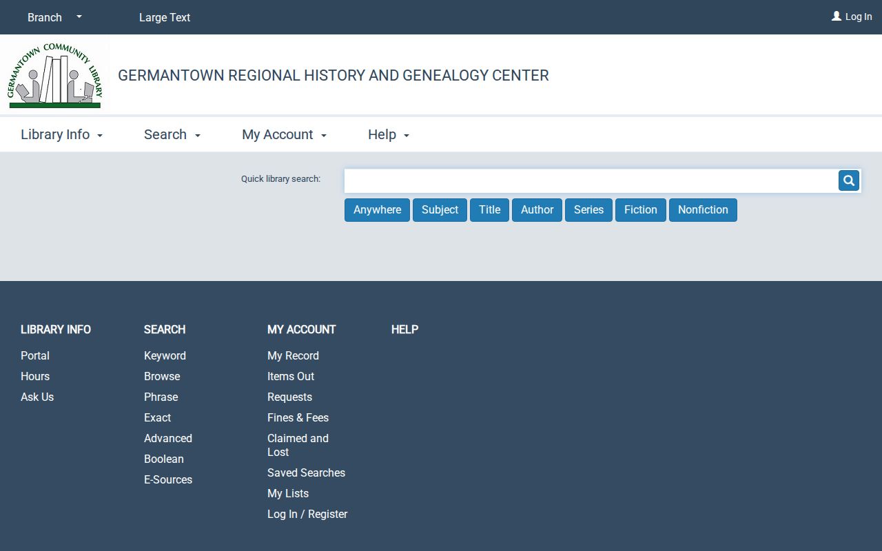Germantown residents directory local history catalog